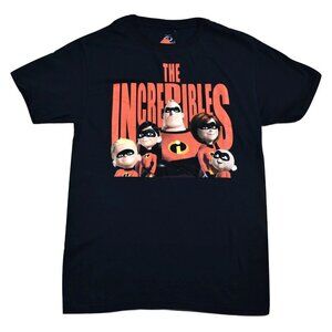 Disney The Incredibles Mens Family Portrait Black Tee Shirt New S-XL